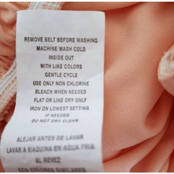 SEQUIN HEARTS PEACH & CREAM LACE ONE SHOULDER DRESS SZ.L EUC. - Picture 8 of 8